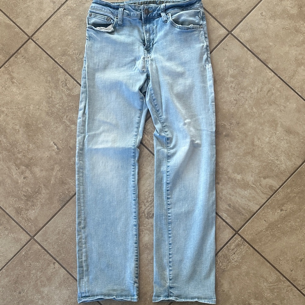 American Eagle Men’s Bootcut Jeans 30x32 Washed Wide Leg Denim